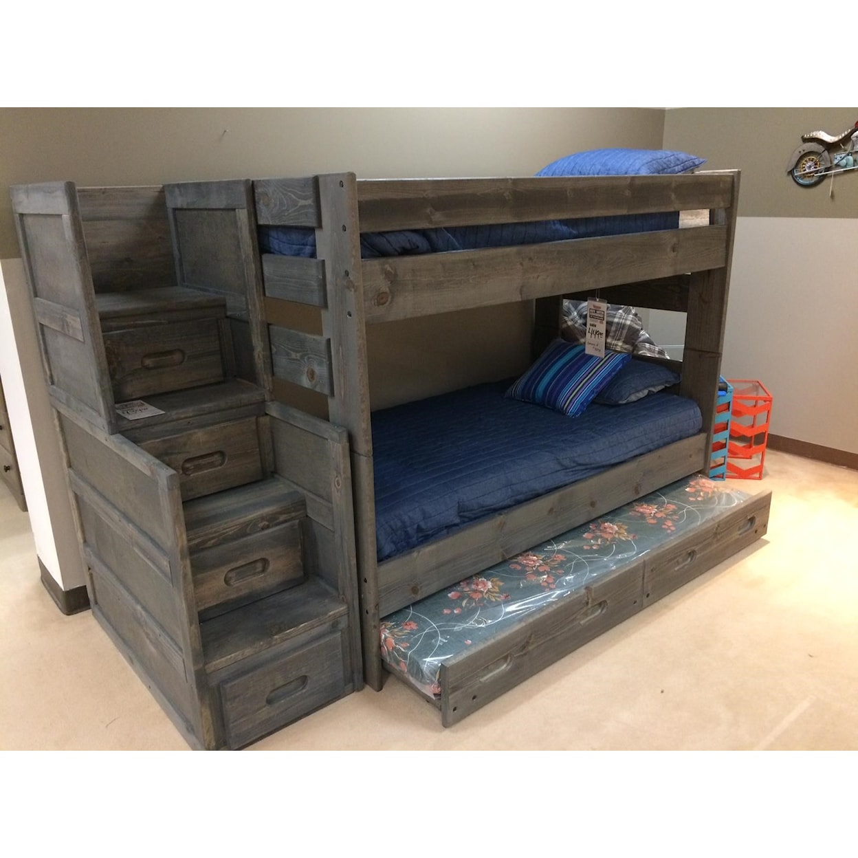 Trendwood Bunkhouse Twin Over Twin Wrangler Bunk Bed With Trundl