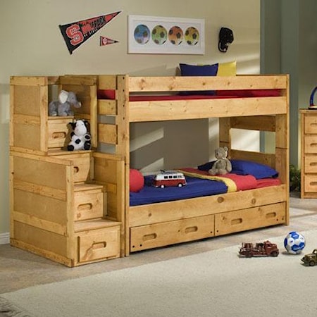 Twin Over Twin Wrangler Staircase Bunk Bed