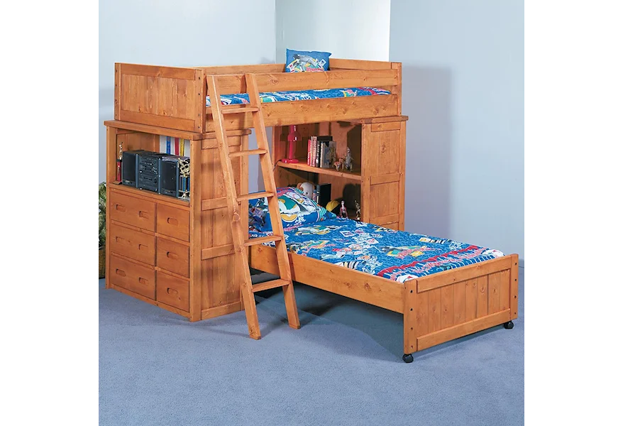 Bunkhouse Twin/Twin Roundup Modular Loft Bed by Trendwood at Conlin's Furniture