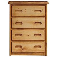 4 Drawer Chest with Carved Handles