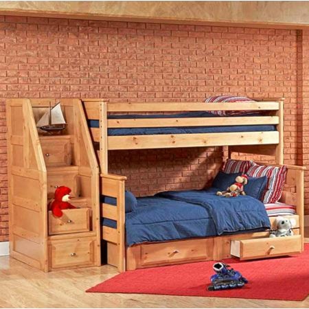 Twin/Full Bunk Bed with Underdresser 