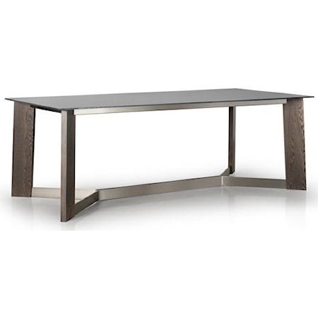 Contemporary Dining Room Table with Glass Top