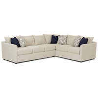 Transitional Sectional Sofa with Tuxedo Arms
