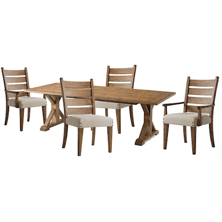 Rectangluar Table, Side Chairs, Arm Chair