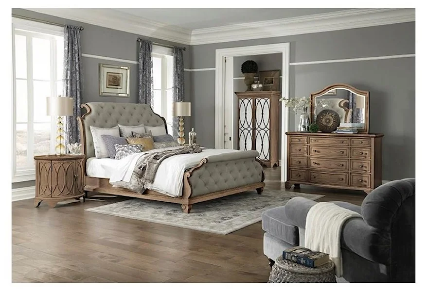 Jasper County Queen Upholstered Sleigh Bed Package by Trisha Yearwood Home Collection by Klaussner at Sam Levitz Furniture