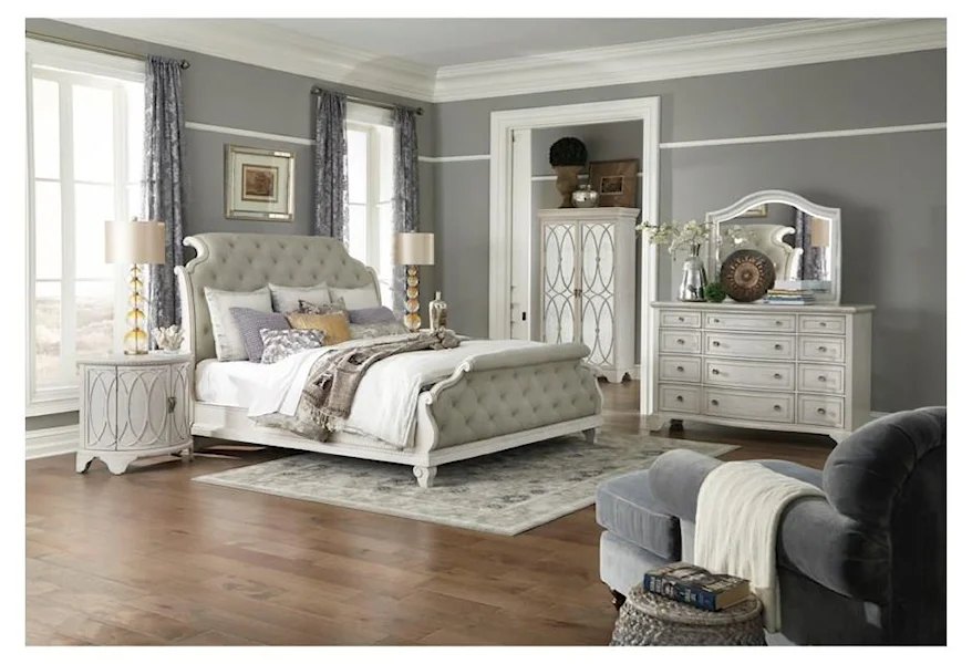 Jasper County King Upholstered Sleigh Bed Package by Trisha Yearwood Home Collection by Klaussner at Sam Levitz Furniture