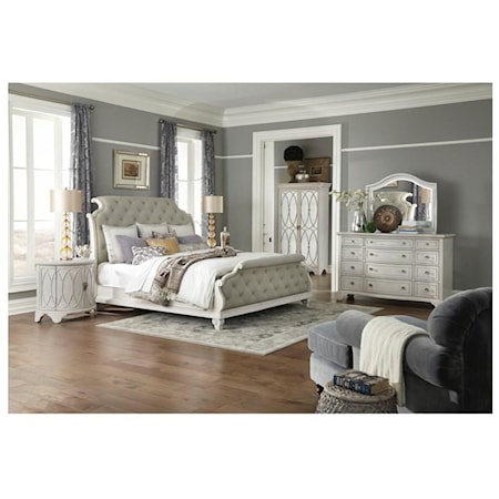 Queen Upholstered Sleigh Bed Package