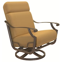 Outdoor Swivel Lounger with Adjustable Backs and Rolled Arms