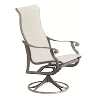 Outdoor High Back Swivel Rocker with Scroll Arms