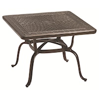 Outdoor End Table with Hand-Cast Aluminum Top