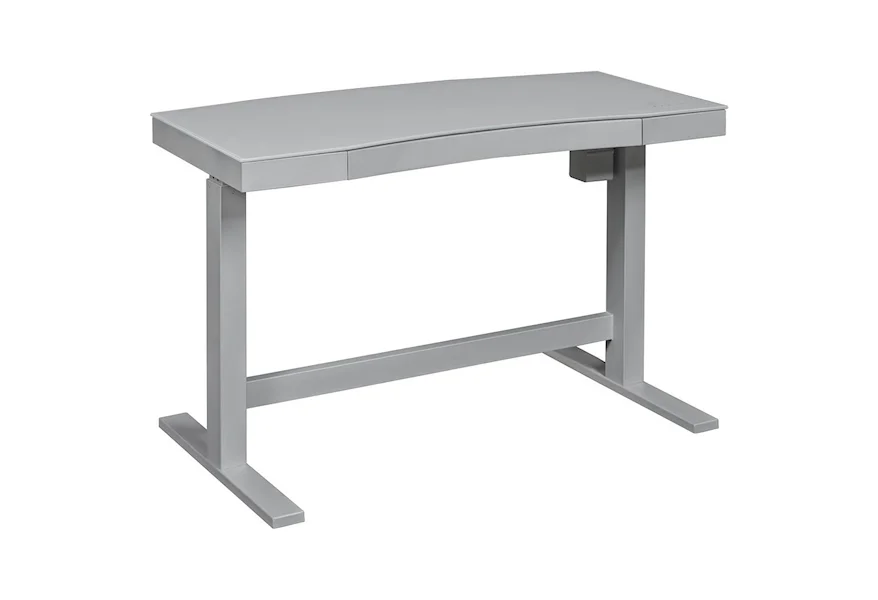 Ashford Curved White / Grey Adjustable Desk by Twin Star Home at Darvin Furniture