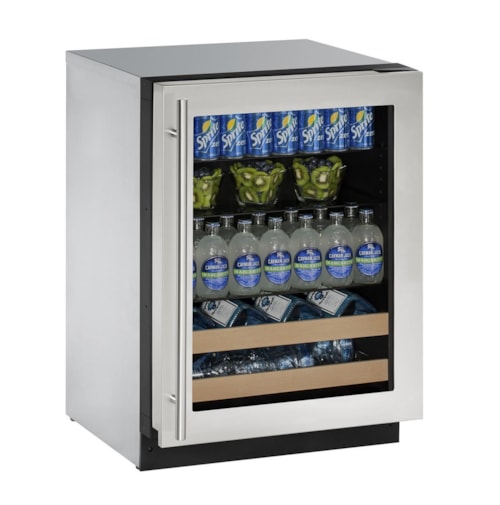 ENERGY STAR® 4.9 cu ft. 2000 Series 24” Beverage Center with Stainless Steel Framed Locking Door