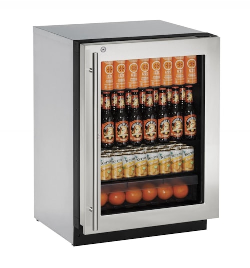 4.9 cu. ft. Built-in Compact Locking Glass-Door Refrigerator with 4 Adjustable Tempered Glass Shelves
