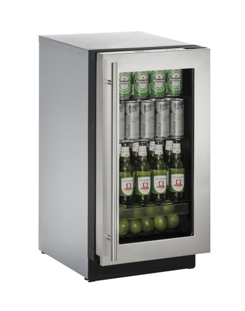 18" Glass Door Compact Refrigerator (Right Door Swing) with U-Select® Control Convection Cooling System