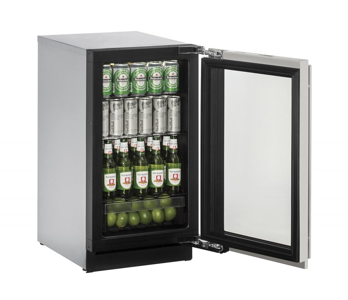 18" Glass Door Compact Refrigerator