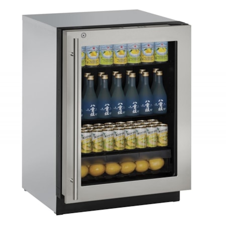 24" Glass Door Compact Refrigerator