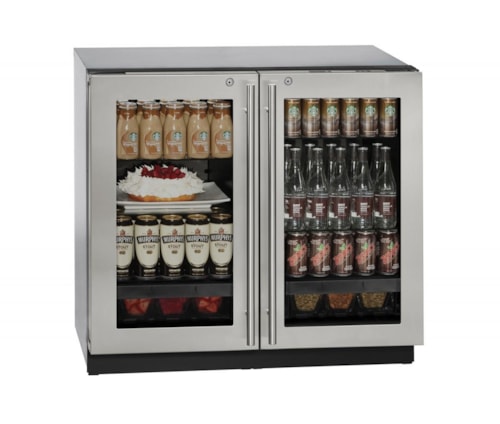 36" Glass Door Compact Refrigerator with U-Select® Control Convection Cooling System and Key Lock