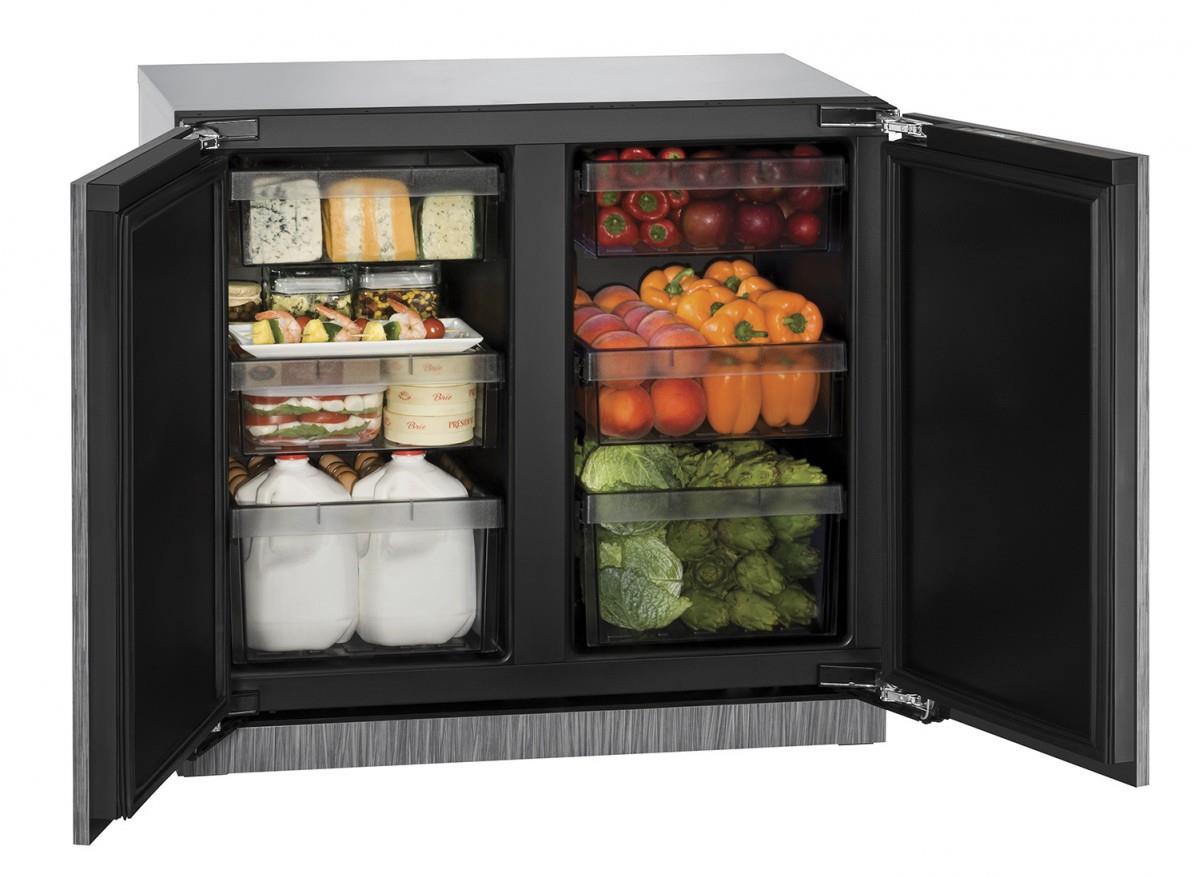 U-Line Refrigerators 36" Solid Double Door Compact Refrigerator