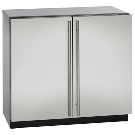 36" Solid Double Door Compact Refrigerator