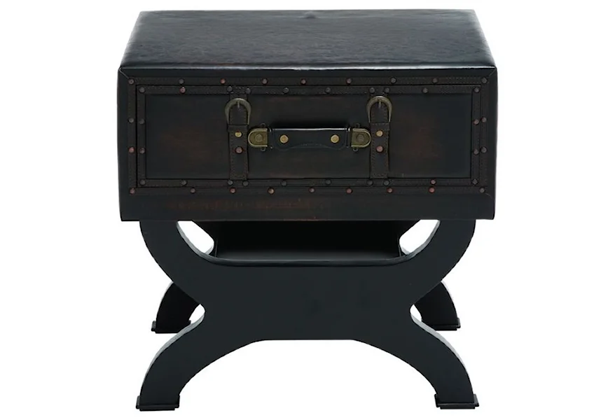 Accent Furniture Faux Leather End Table by UMA Enterprises, Inc. at Michael Alan Furniture & Design