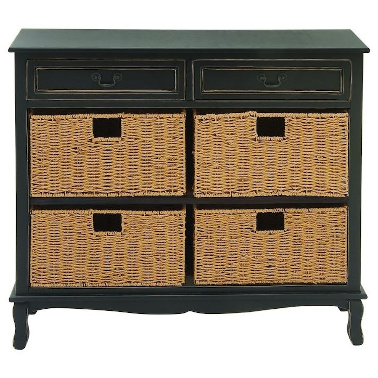 UMA Enterprises, Inc. Accent Furniture Wood Seagrass Black Chest