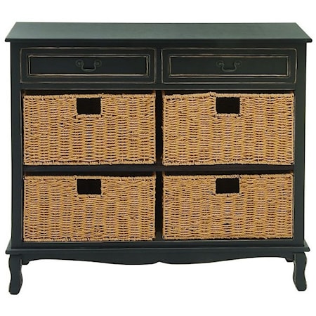 Wood Seagrass Black Chest