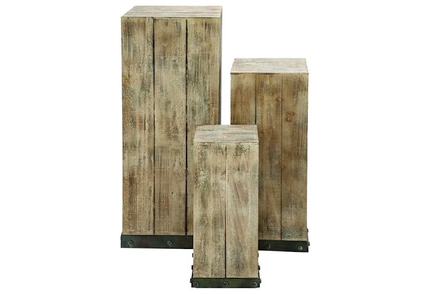 Accessories Wood Pedestals, Set of 3 by UMA Enterprises, Inc. at Michael Alan Furniture & Design
