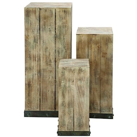 Wood Pedestals, Set of 3