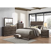 Rustic King Sleigh Bed with Footboard Storage