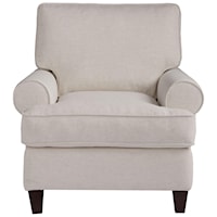 Transitional Chair with Rolled Arms