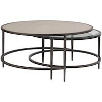 Nesting Coffee Tables with Matte Black Metal Frames