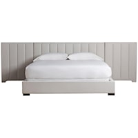 Magon Queen Upholstered Bed with Wall Panel and Vertical Tufting