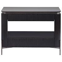 Iris 2-Drawer Nightstand with Open Shelf and Opaque Bronze Glass Top