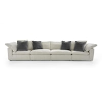 Four Piece Sectional Sofa with Thick Track Arms