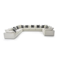 Ten Piece Sectional Sofa Group with Thick Track Arms