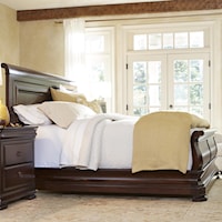 Queen Sleigh Bed with Paneled Headboard