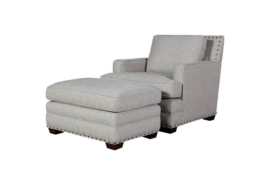 Riley Upholstered Chair & Ottoman Set by Universal at Corner Furniture