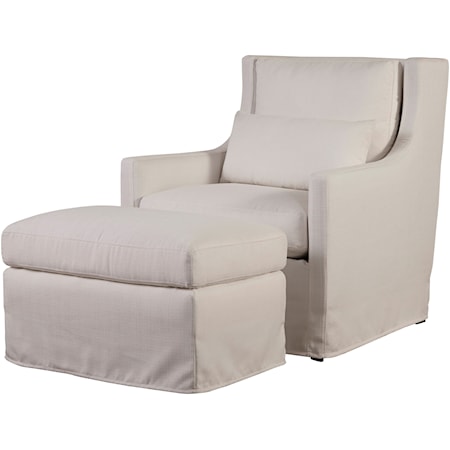 Upholstered Chair & Ottoman Set