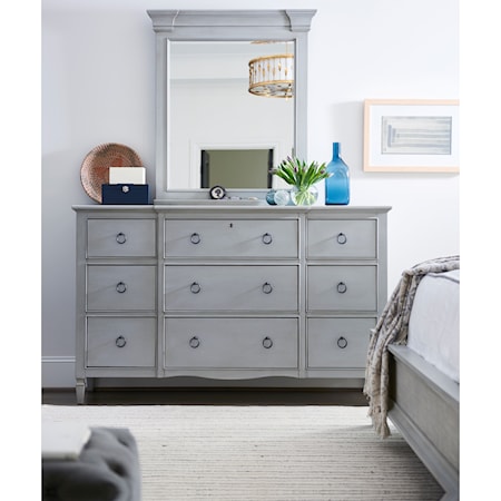 9 Drawer Dresser with Mirror