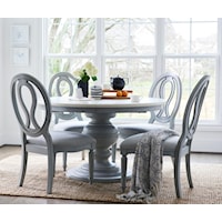 5 Piece Dining Set with Pierced Back Chairs