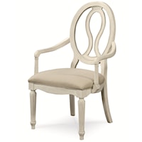 Upholstered Seat, Pierced Back Arm Chair 
