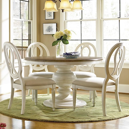 5 Piece Dining Set with Pierced Back Chairs