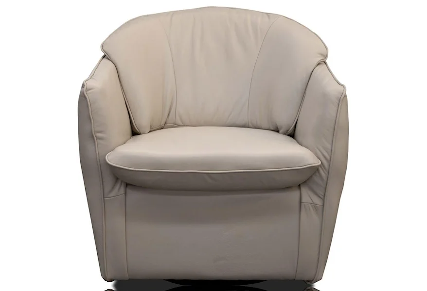 4455 USA Pebble Bone Swivel Chair by USA Premium Leather at Howell Furniture