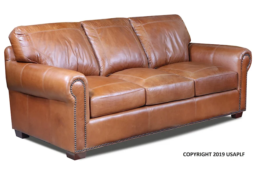 4955 Stationary Sofa by USA Premium Leather at Godby Home Furnishings