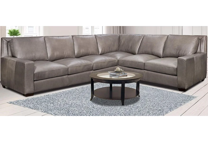 6355 Hermes Gray SECTIONAL by USA Premium Leather at Howell Furniture