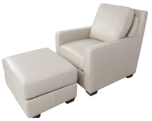 Leather Chair and Ottoman