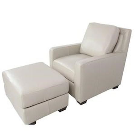 Leather Chair and Ottoman
