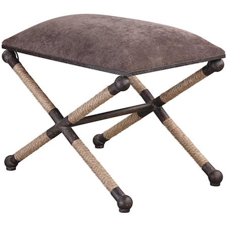 Evert Taupe Brown Accent Stool