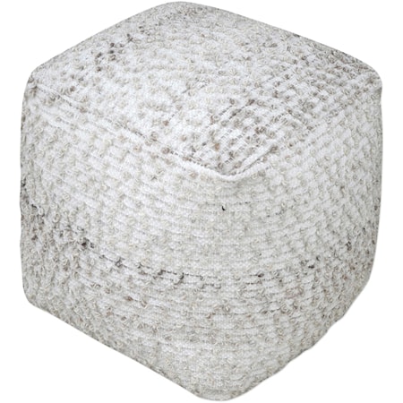 Valda Gray Wool Pouf