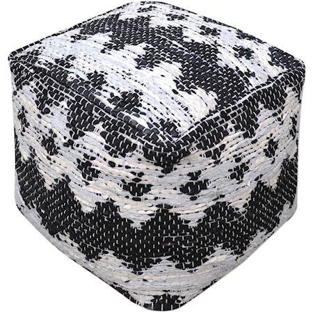 Rewa Ivory/Black Pouf